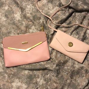 Pink Leather Joy Mangano Purse Set